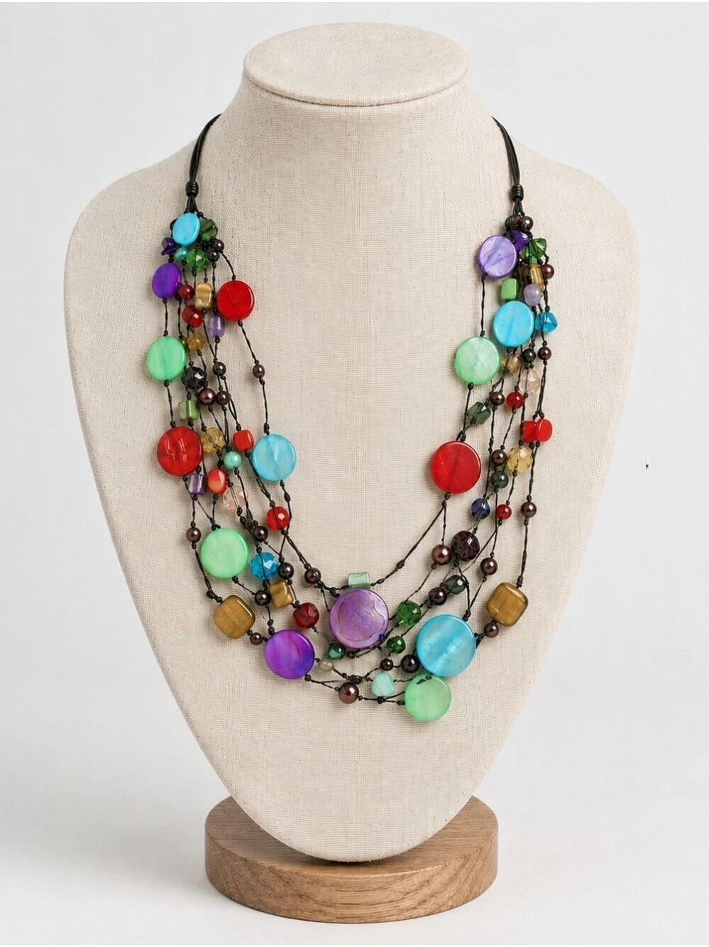 Premier Designs Spectrum Necklace – Multi-Strand Beaded Statement Necklace